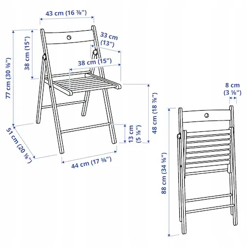 IKEA FROSVI (TERJE) MEDINĖ sulankstoma KĖDĖ, ruda