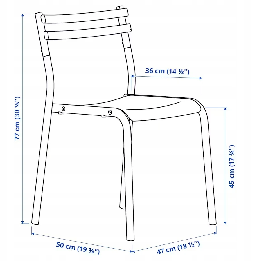 Ikea GENESON Kėdė metalinė/raudona