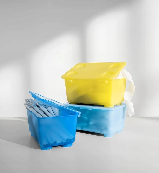 IKEA GLIS Pudełko na zabawki 3 vnt 17x10 cm NA KREDKI PRZYBIORY na klocki
