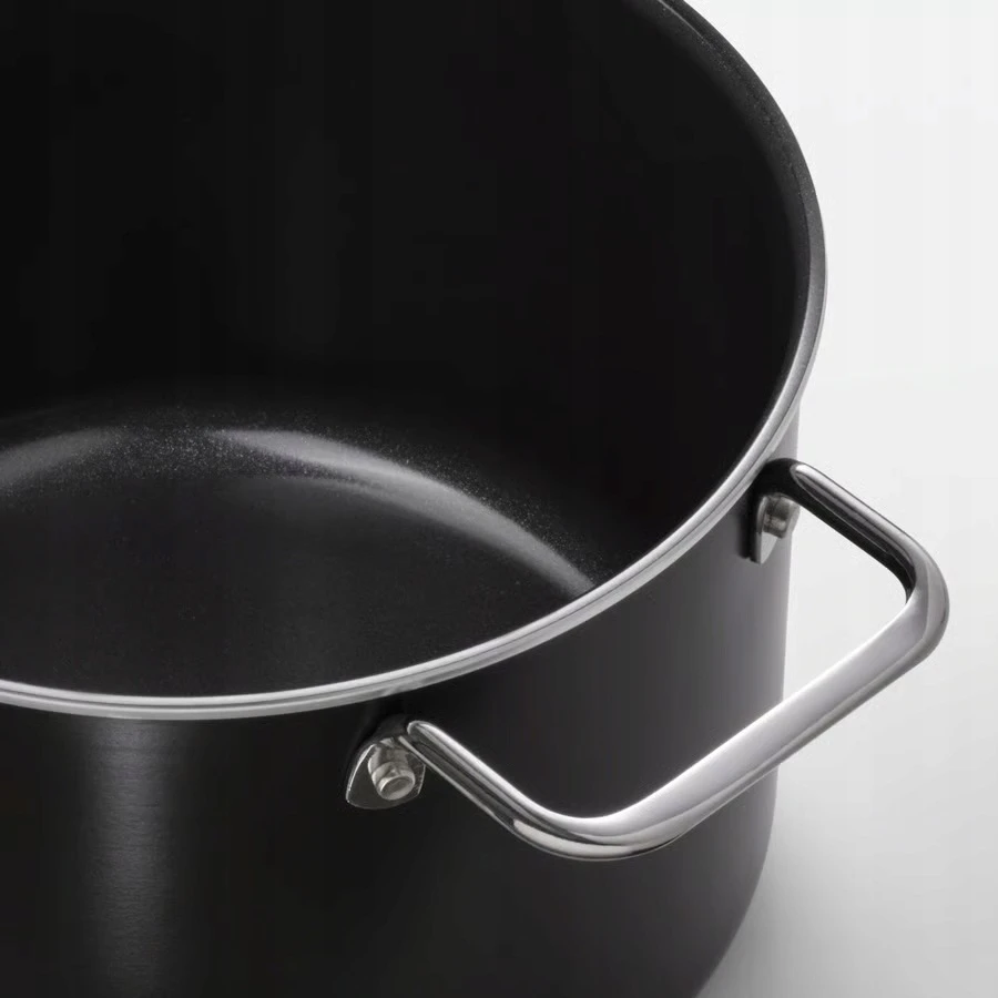 IKEA GULDORING Puodas su dangteliu, nerūdijantis plienas/juodai pilka, 3 l