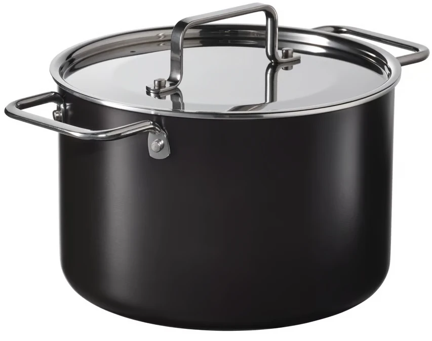IKEA GULDORING Puodas su dangteliu, nerūdijantis plienas/juodai pilka, 3 l