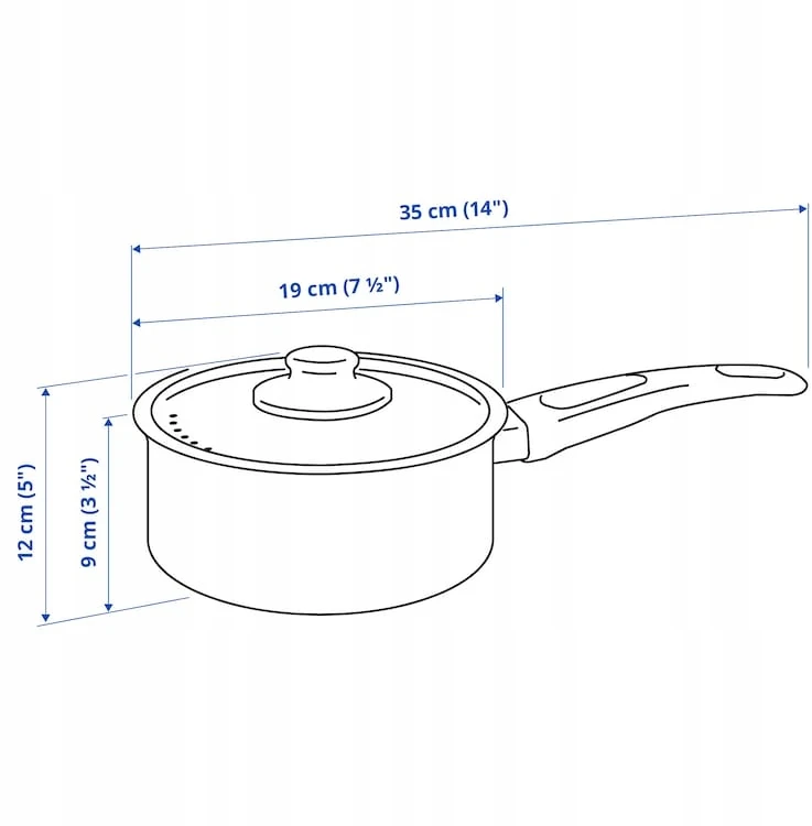 IKEA HEMLAGAD Puodas su dangteliu, NON STICK danga, 2 l