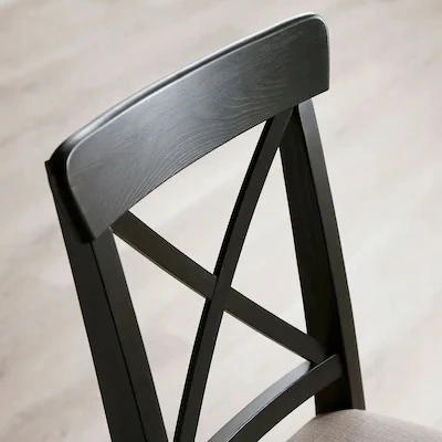 Ikea INGOLF minkšta kėdė ruda-juoda, Nolhaga pilkai smėlio spalvos