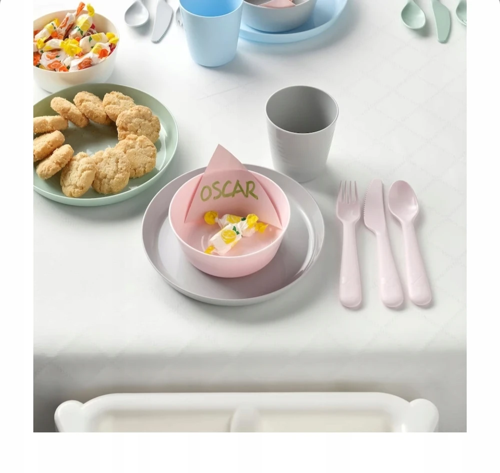 IKEA KALAS Puodelis, vaikiški indai, 6 vnt, pastelinė