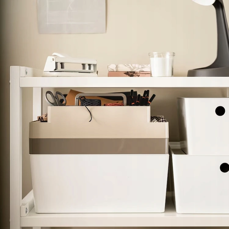 Ikea Kuggis stalinis organizatorius, 26x35x16 cm, tamsiai pilkai-smėlio spalvos