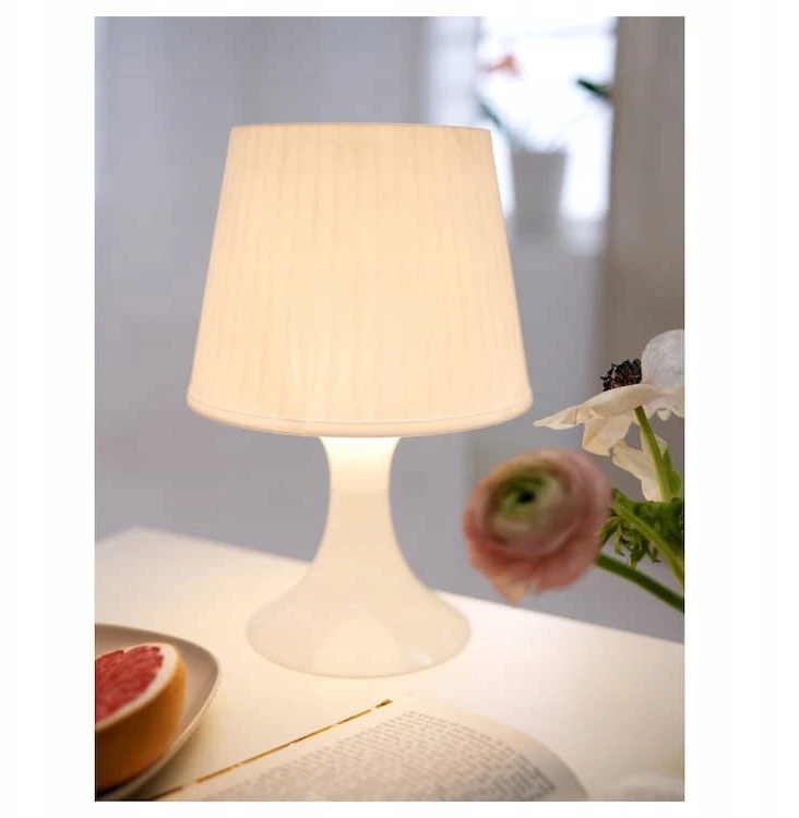 IKEA LAMPAN Baltas Lampa stołowa 29 cm lampka nocna