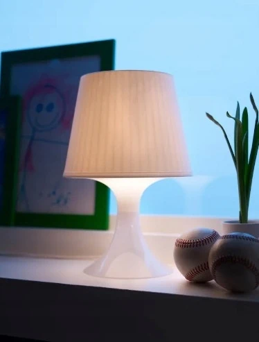 IKEA LAMPAN Baltas Lampa stołowa 29 cm lampka nocna