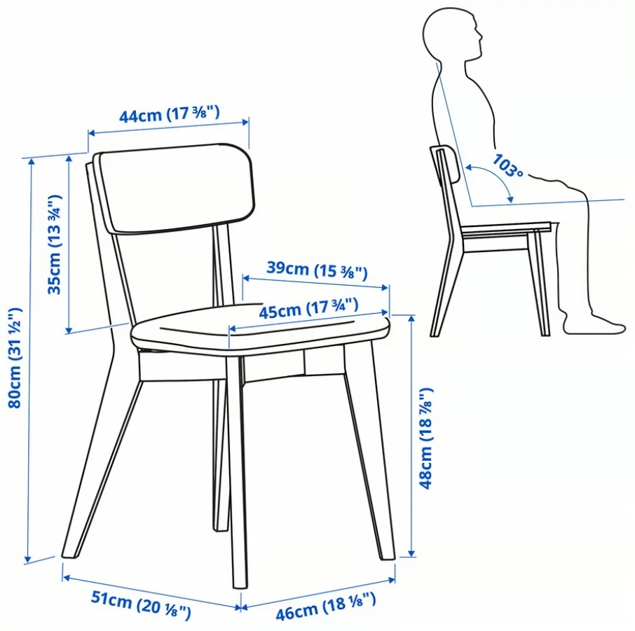 IKEA LISABO Kėdė, uosis/Tallmyra balta/juoda