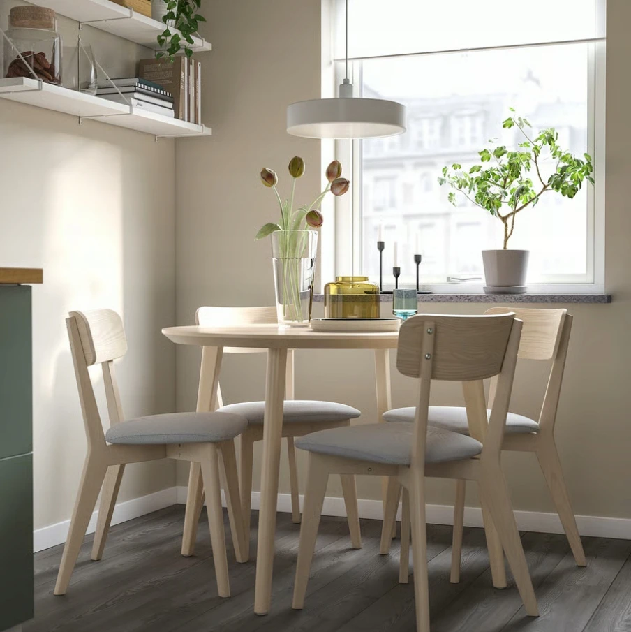 IKEA LISABO Kėdė, uosis/Tallmyra balta/juoda