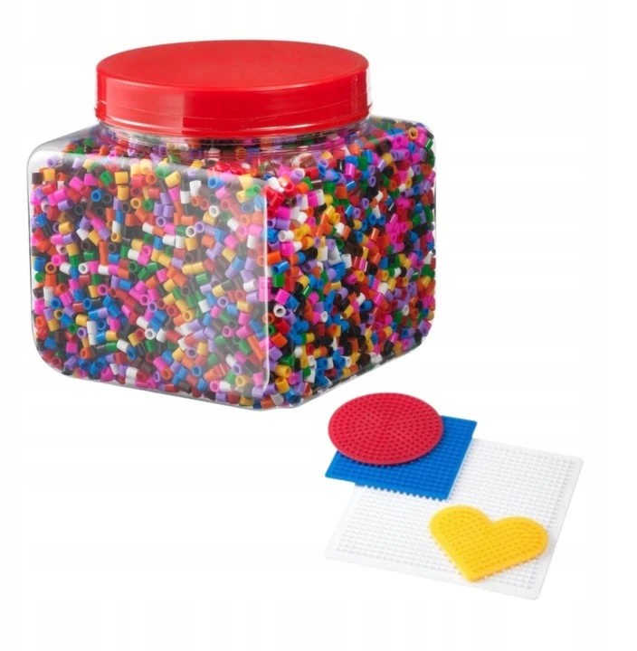 IKEA lyginimo karoliukai 700 g, tvirtos plastiko spalvos