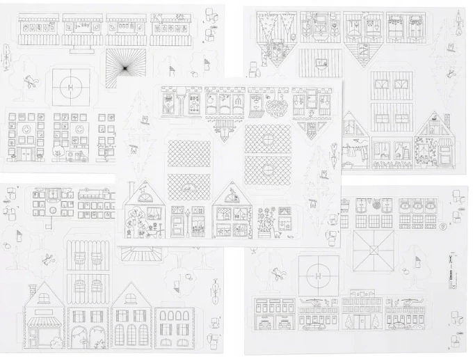 IKEA MALA Kartoninis miesto šablonas, 10 dalių
