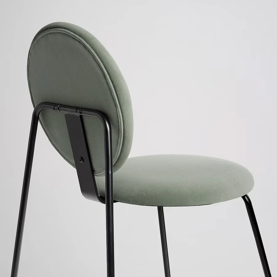 IKEA MANHULT Kėdė juoda/Hakebo pilkai žalia