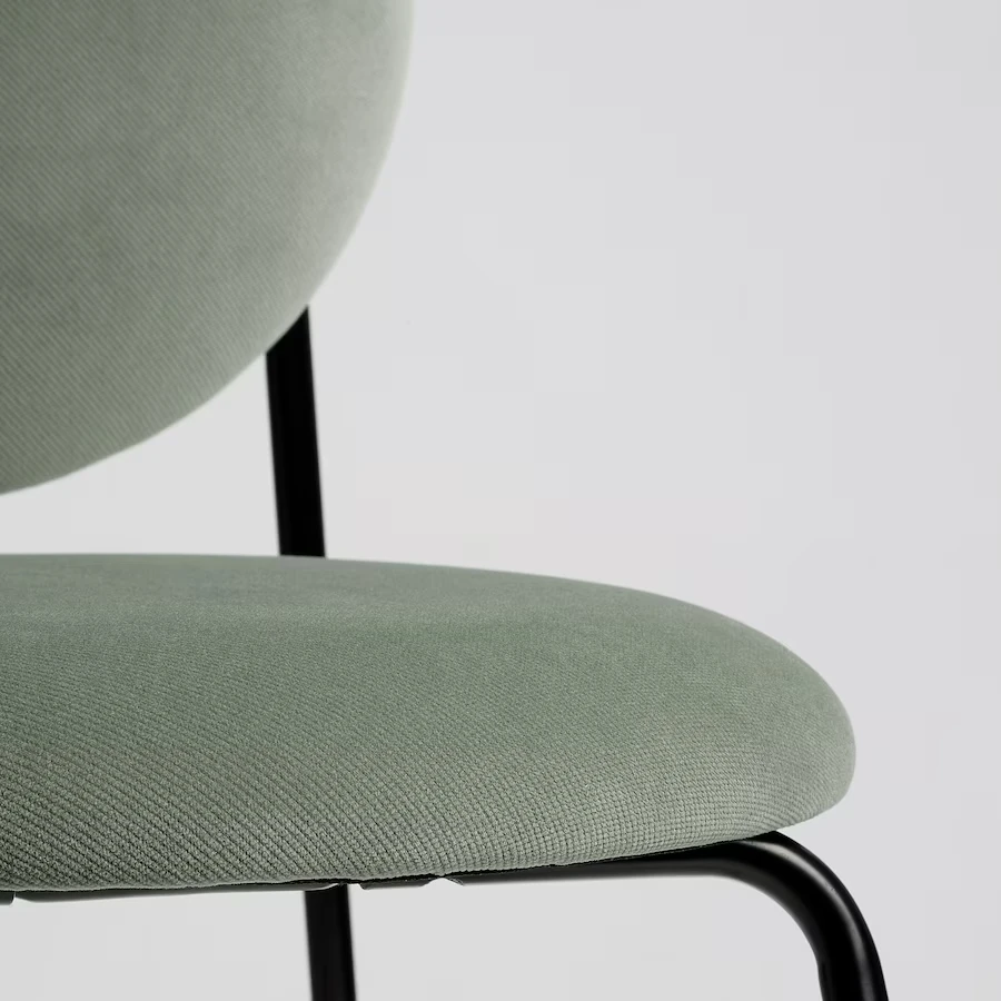 IKEA MANHULT Kėdė juoda/Hakebo pilkai žalia