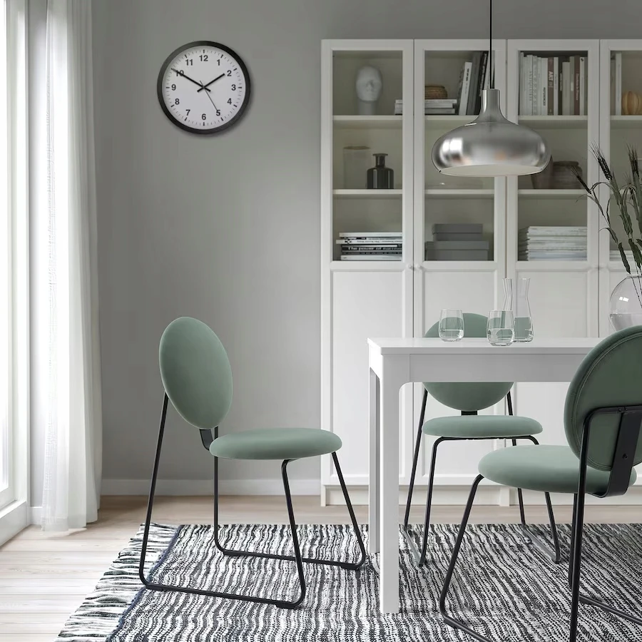 IKEA MANHULT Kėdė juoda/Hakebo pilkai žalia