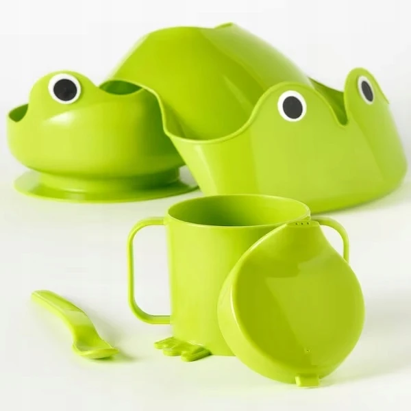 IKEA MATA vaikiškų indų rinkinys, 4 vnt, žalias