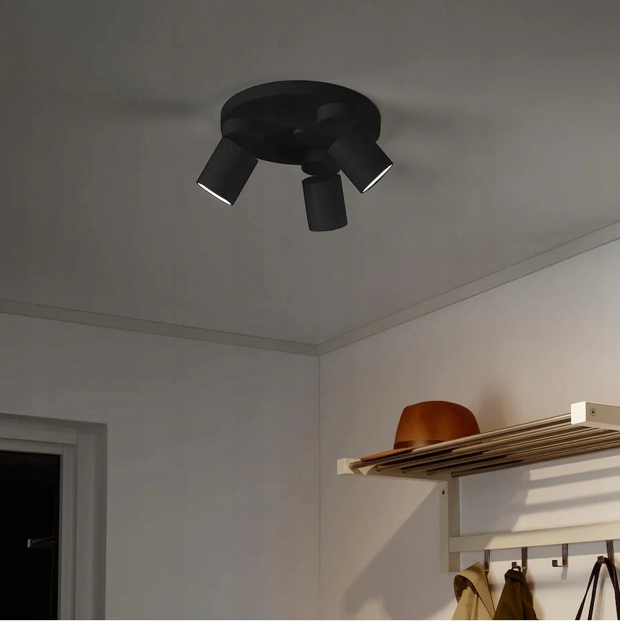 IKEA NYMANE Lampa sufitowa 3 reflektory antracito