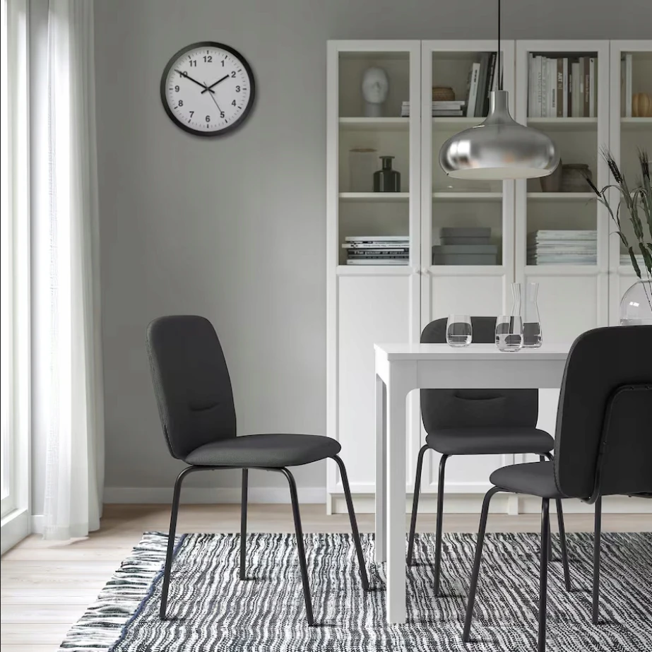 IKEA PABODA Kėdė, juoda/Remmarn tamsiai pilka apmušta