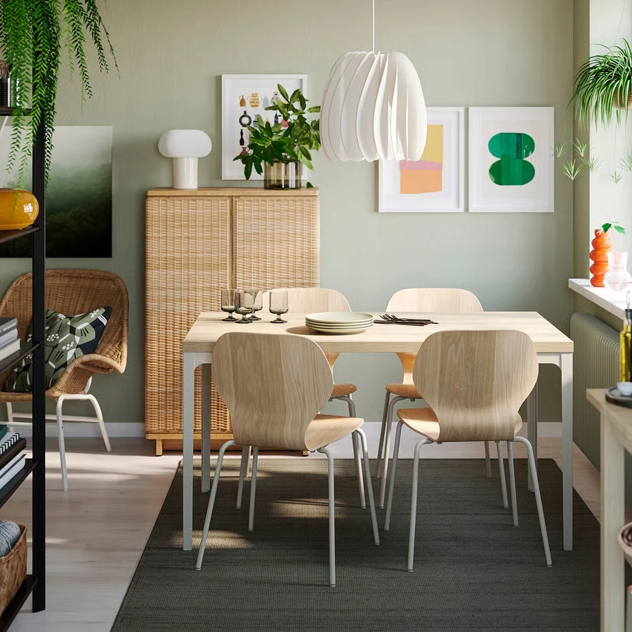 Ikea SKALSTA Kėdė, ąžuolo lukštas/metalinis vamzdis/šviesiai pilkai smėlio spalvos