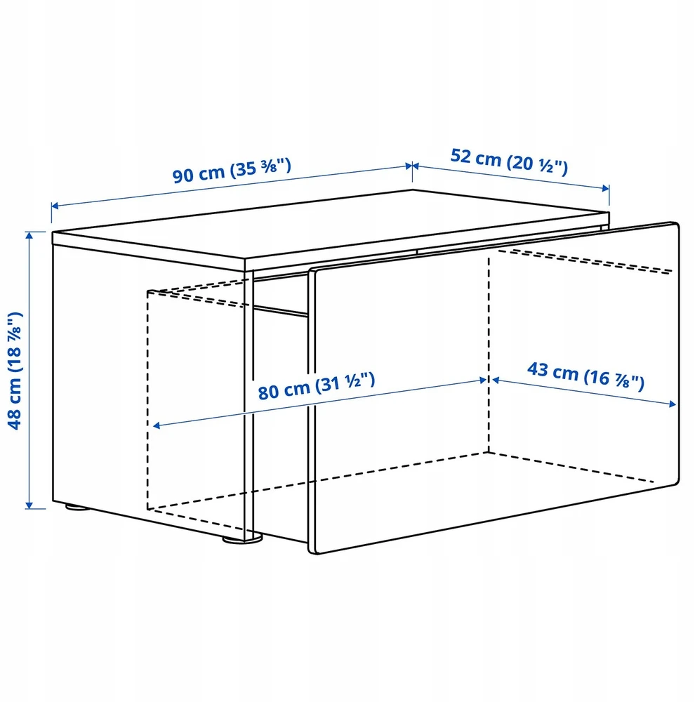 Ikea SMASTAD Ławka su pojemnikiem na zabawki - balta/balta 90x52x48 cm