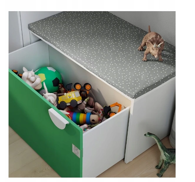 IKEA SMASTAD Ławka su pojemnikiem,žalia, 90x52x48