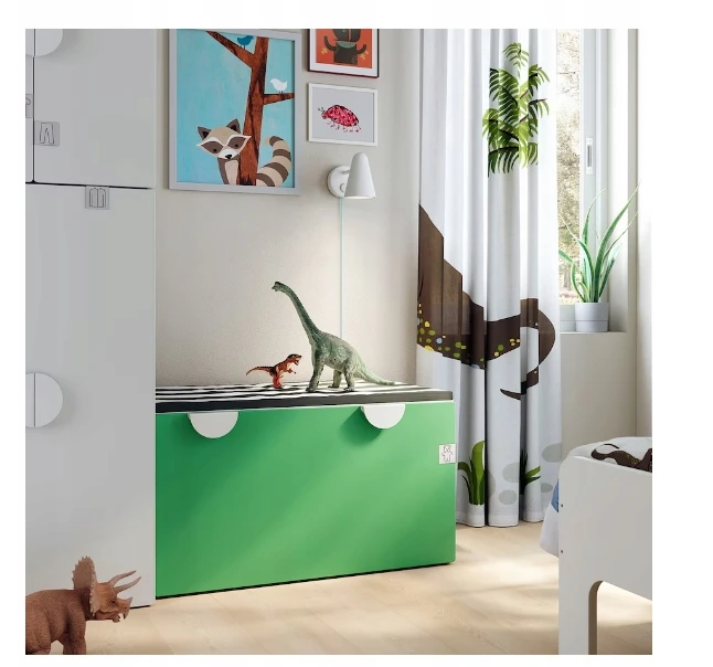 IKEA SMASTAD Ławka su pojemnikiem,žalia, 90x52x48