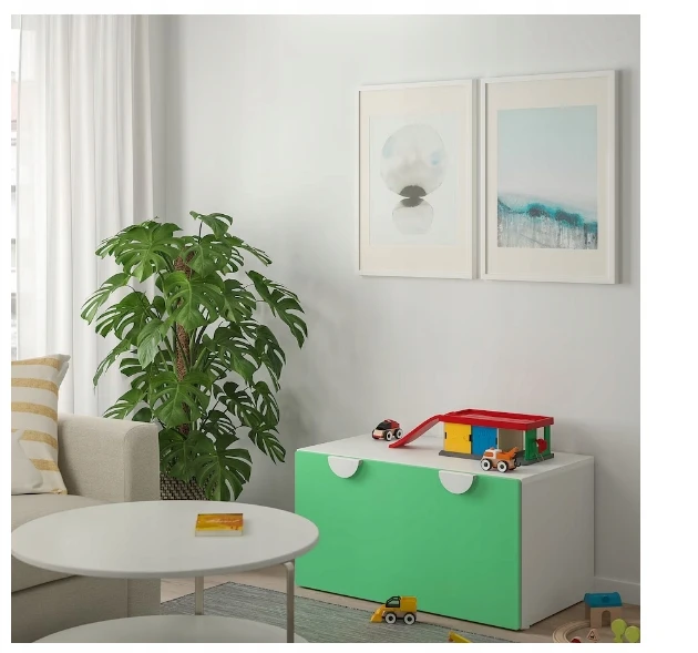 IKEA SMASTAD Ławka su pojemnikiem,žalia, 90x52x48