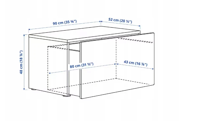 IKEA SMASTAD Ławka su pojemnikiem,žalia, 90x52x48