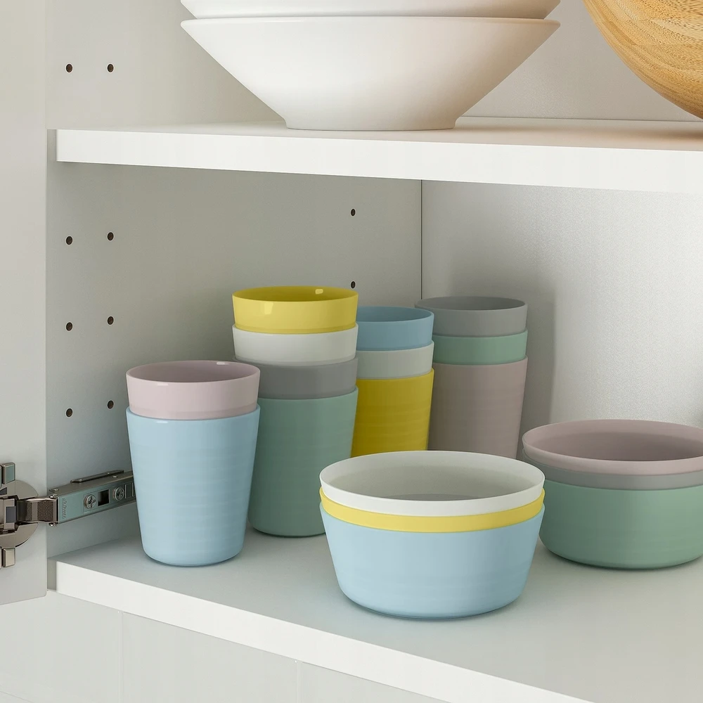 Ikea Spalvoti plastikiniai puodeliai vaikams, 6 vnt. Kalas