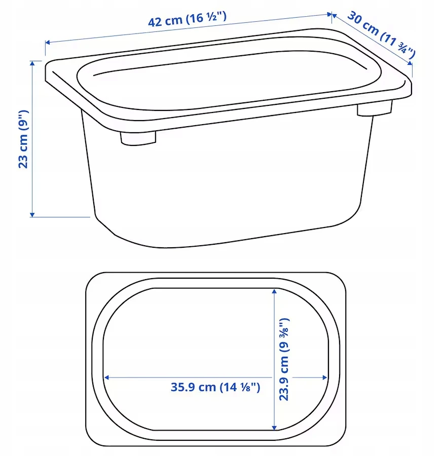 IKEA TROFAST Pojemnik 42x30x23 cm pilka