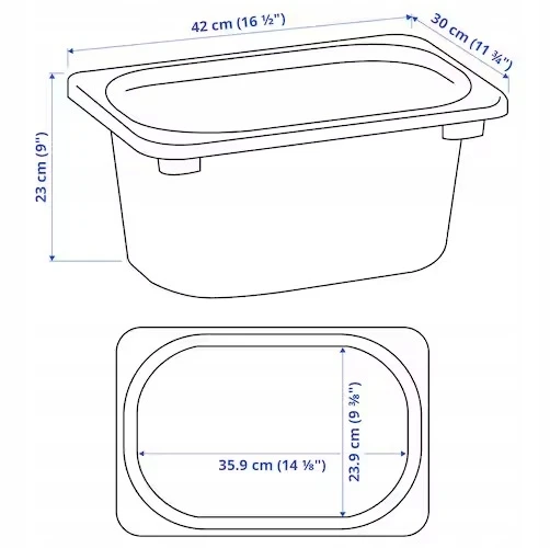 IKEA TROFAST Žaislų konteineris baltas 42x30x23cm didelei plastikinei lentynai