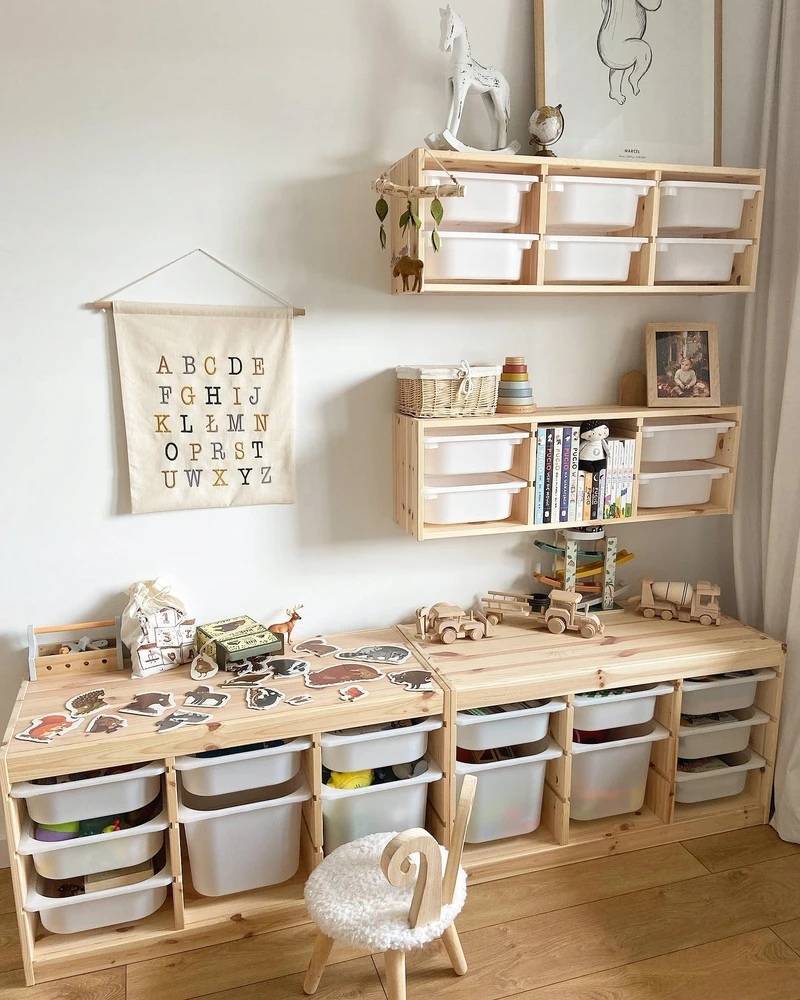 IKEA TROFAST Žaislų konteineris baltas 42x30x23cm didelei plastikinei lentynai