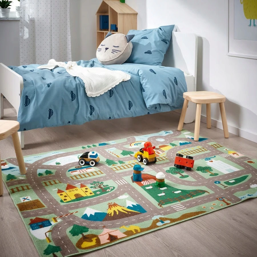 IKEA VALLABY Dywan dziecięcy, žalia, 100x133 cm