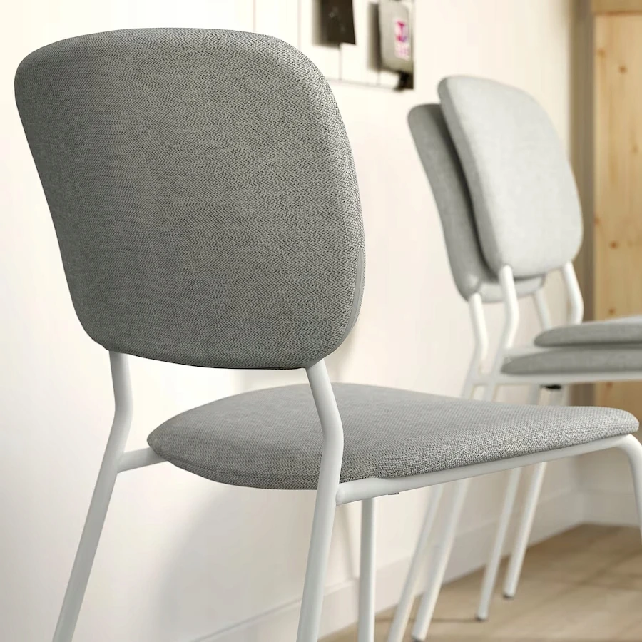 IKEA VIHALS Kėdė, balta/Tibbleby smėlio-pilka