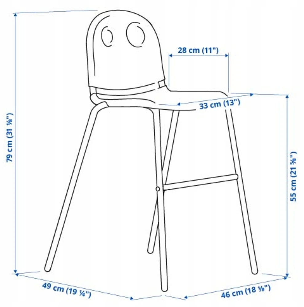 Ikea VILDGAS Vaikiška kėdutė - balta/balta