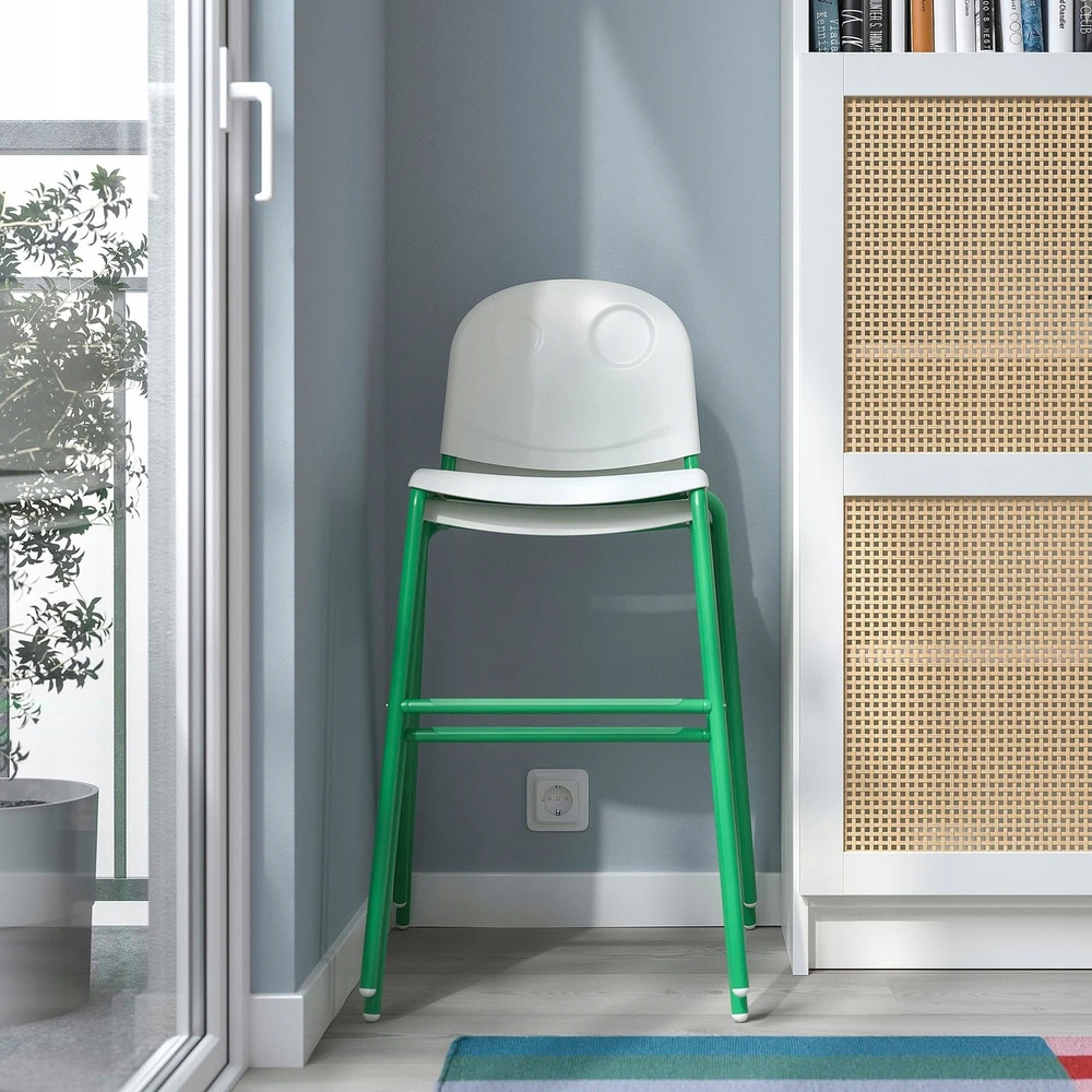 Ikea VILDGAS Vaikiška kėdutė - balta/žalia