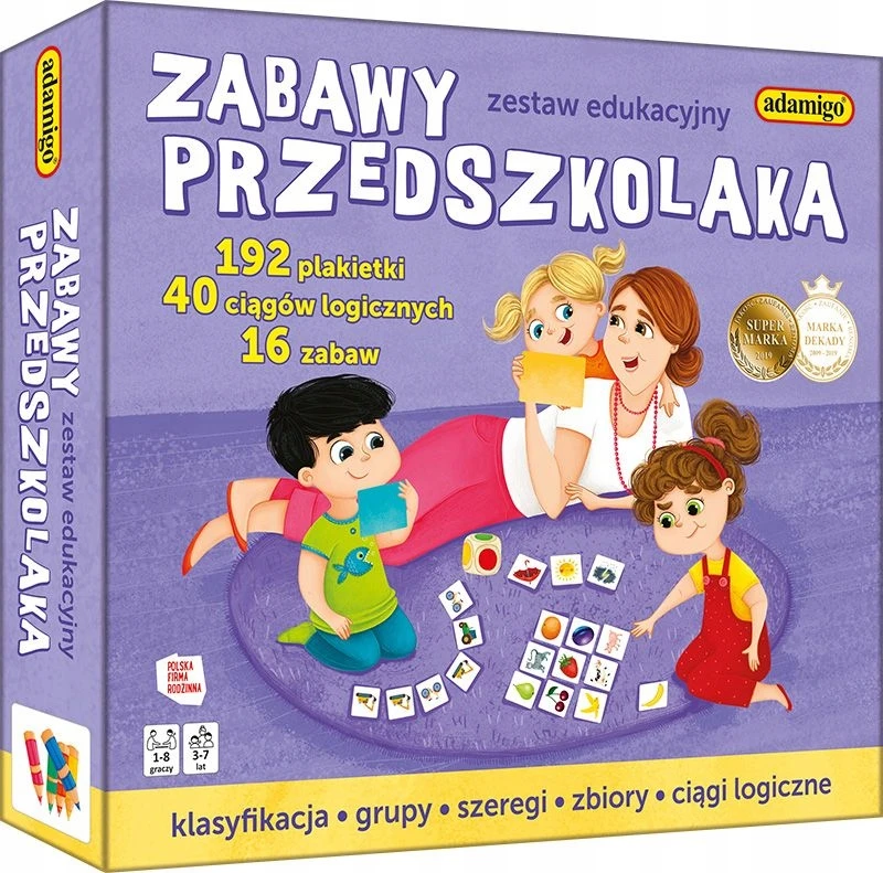 Adamigo Ikimokyklinio ugdymo vakarėlis Edukacinis rinkinys Amžius 3+