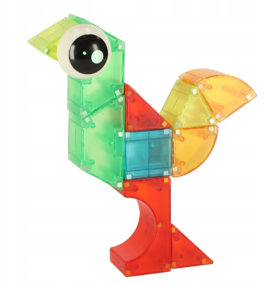 Ikonka 3D konstrukcijų magnetinės plytos LED šviečiančios 32 el.