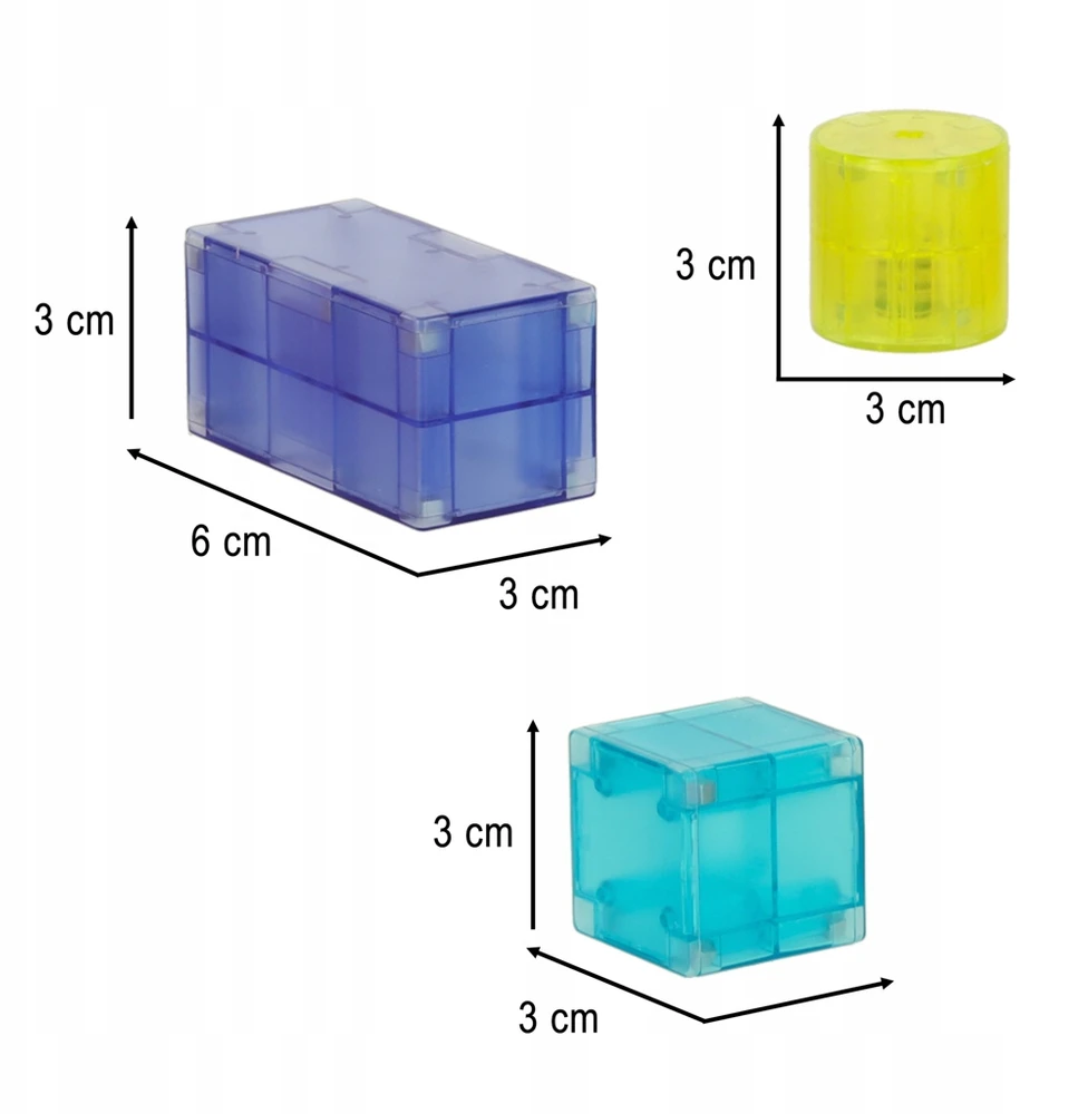 Ikonka 3D konstrukcijų magnetinės plytos LED šviečiančios 32 el.