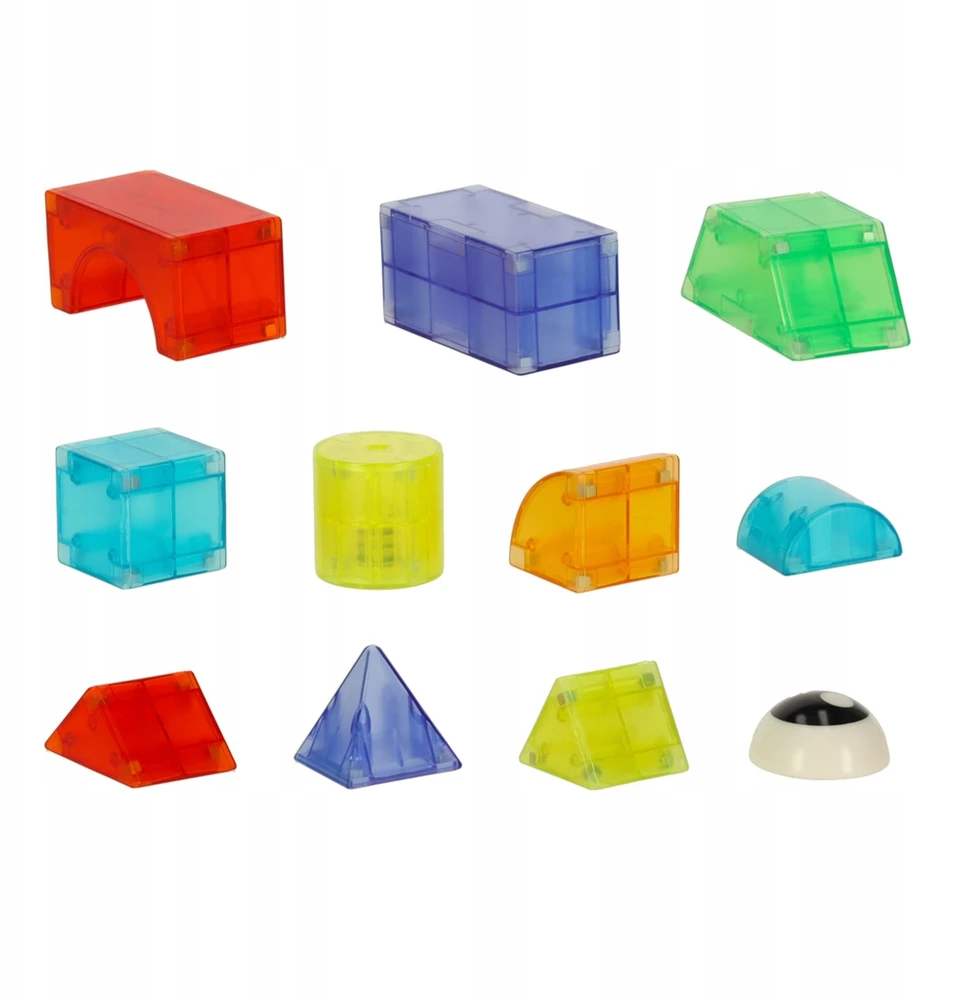Ikonka 3D konstrukcijų magnetinės plytos LED šviečiančios 32 el.
