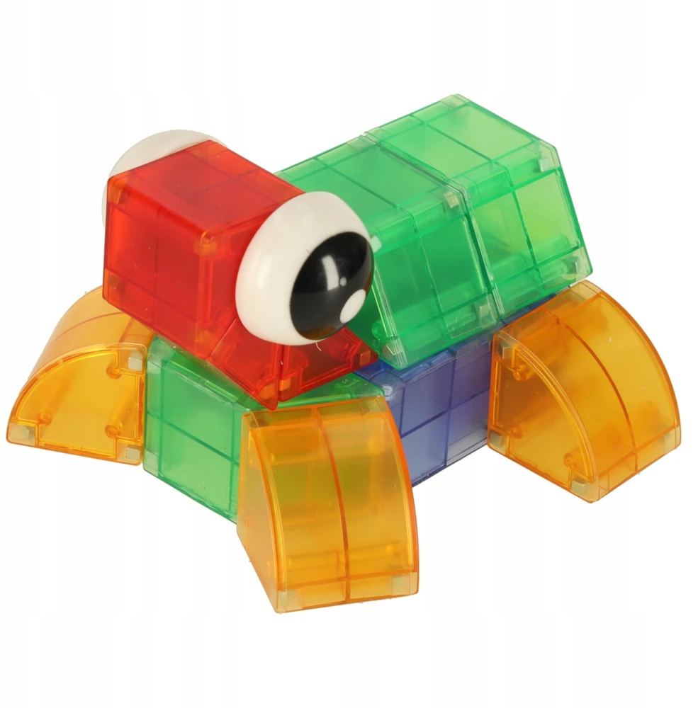 Ikonka 3D konstrukcijų magnetinės plytos LED šviečiančios 32 el.