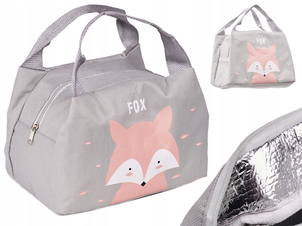Ikonka Termoizoliacinis maišelis pusryčiams pietums fox pink
