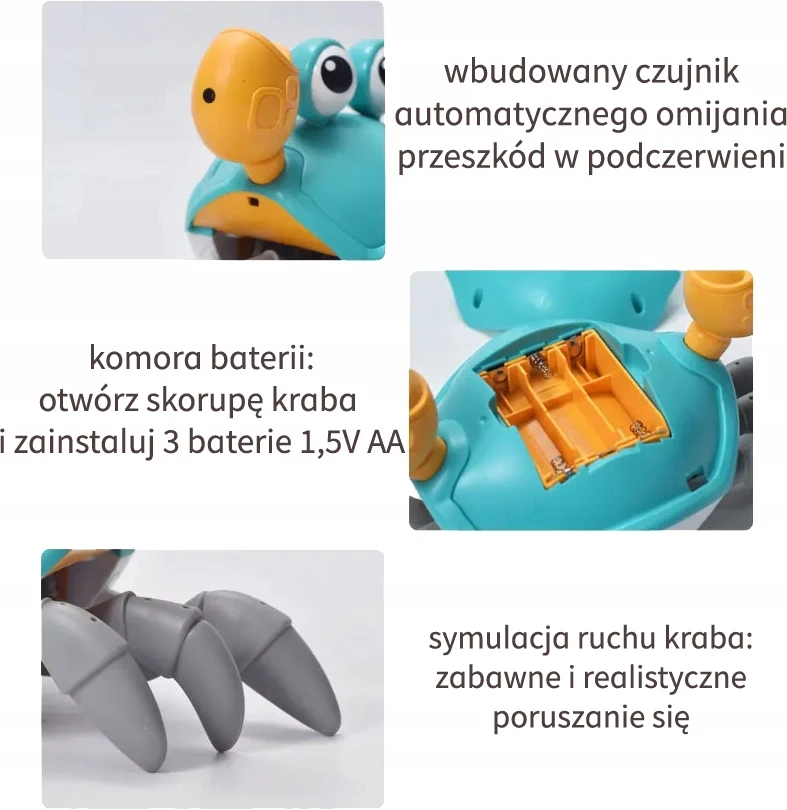 Ikonka Interaktyvus žaislas - vaikštantis krabas su muzika