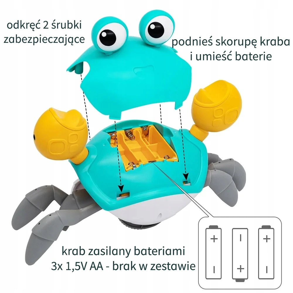 Ikonka Interaktyvus žaislas - vaikštantis krabas su muzika