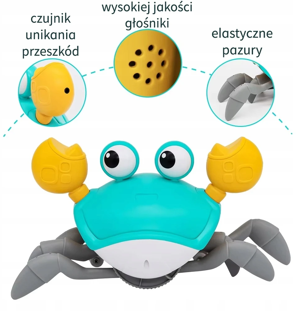 Ikonka Interaktyvus žaislas - vaikštantis krabas su muzika