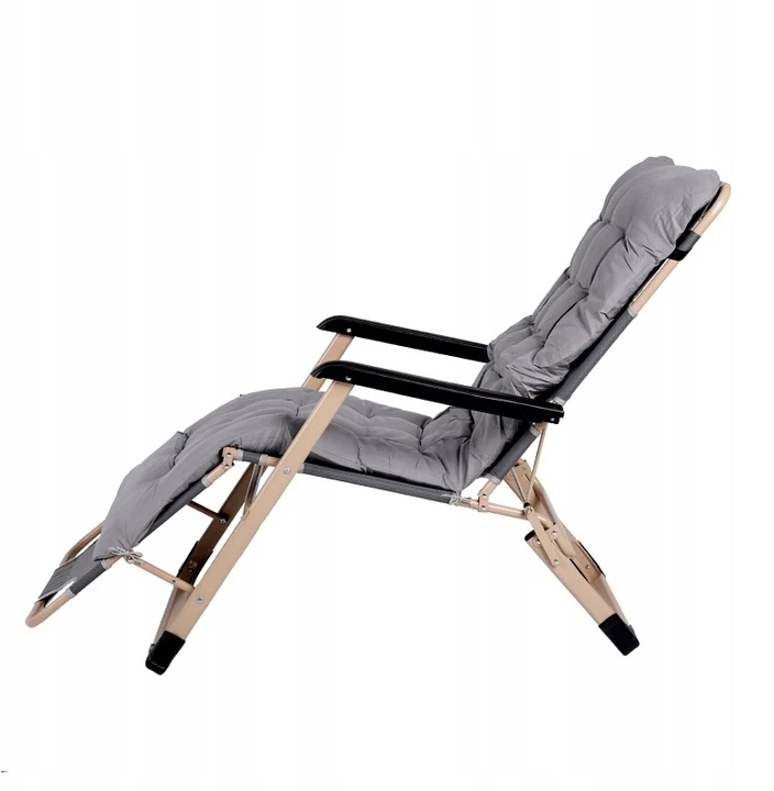 Ikonka Sulankstomas sodo gultas su porankiais, 160/170 cm, pilkas