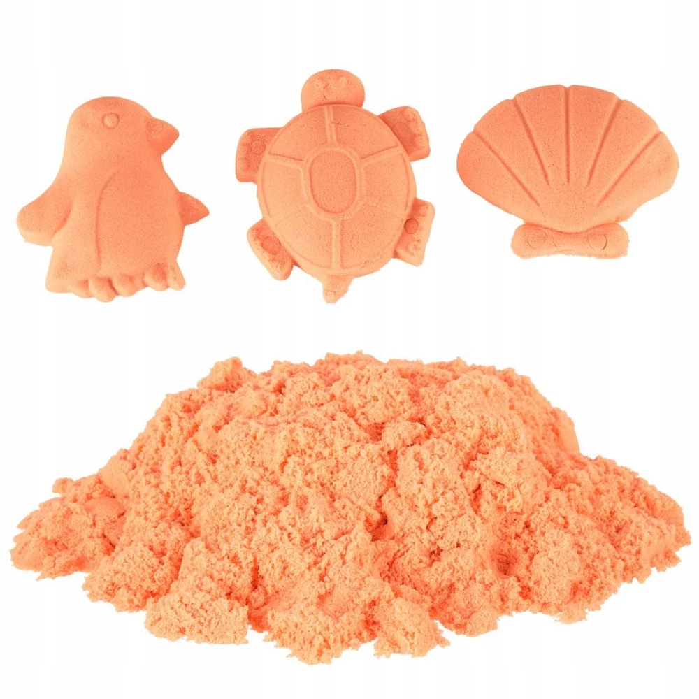 Ikonka Kinetinis smėlis 1kg maišelyje oranžinis