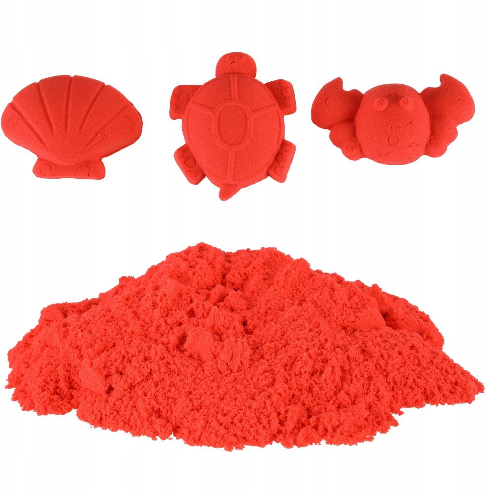 Ikonka Kinetinis smėlis 1kg maišelyje raudonas