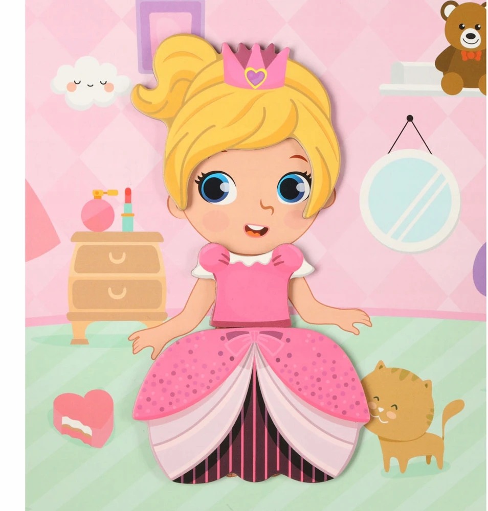 Ikonka Magnetinė dėlionė Dress up lėlė 51el.