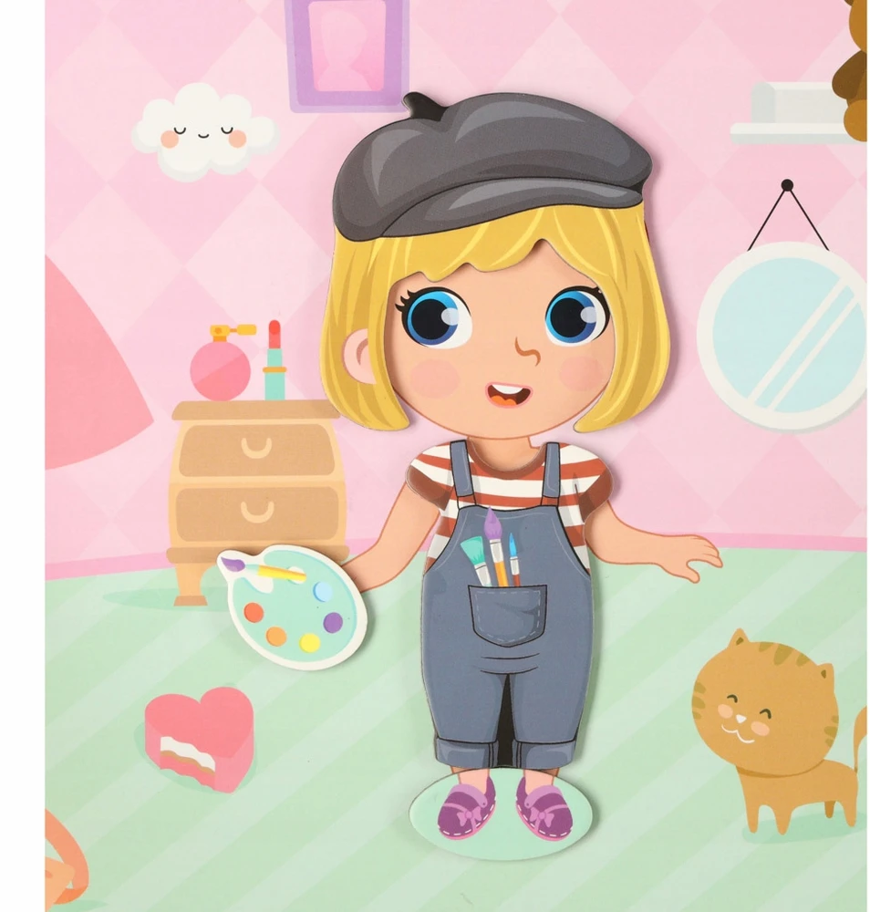 Ikonka Magnetinė dėlionė Dress up lėlė 51el.