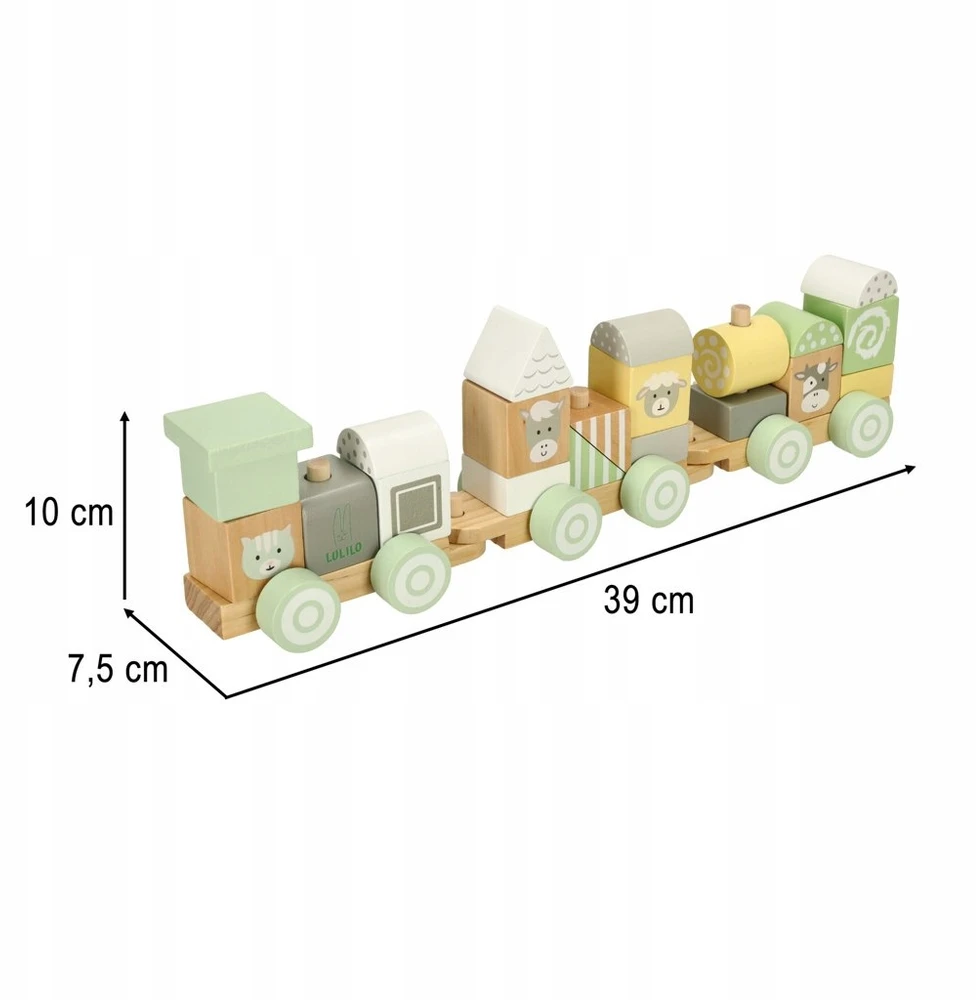 Ikonka Lulilo Train medinis traukinys pastelė